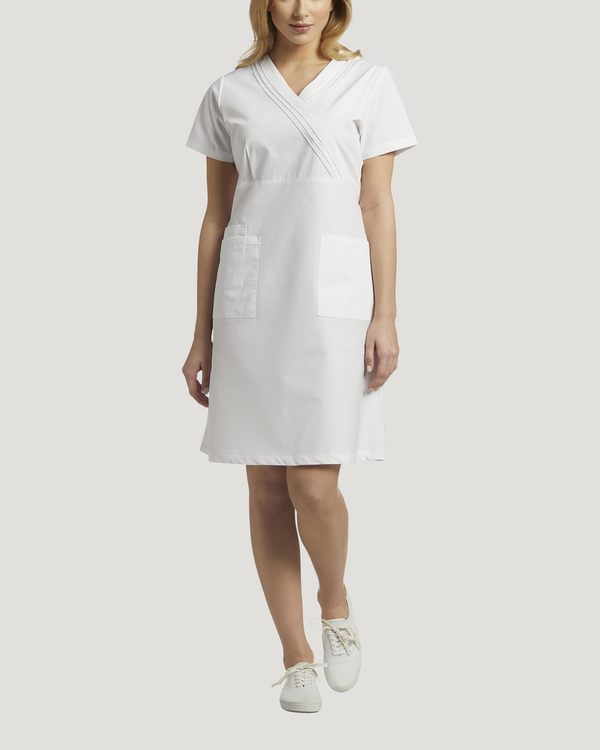 Photo d'uniforme pour infirmière White Cross 8014 Robe Plissée Couleurr  Vue 8014-WHI.jpg